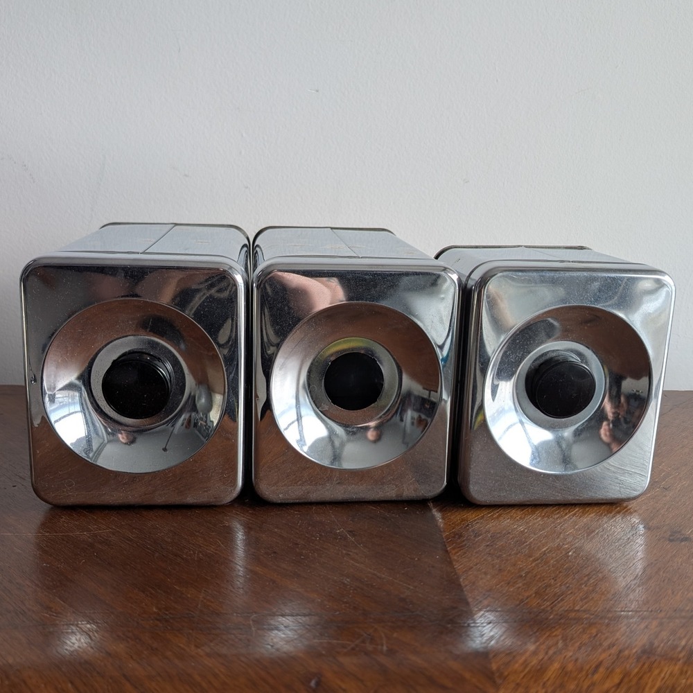 MCM Vintage Lincoln Beautyware Chrome Metal 3 Piece Canister Set - Picture 5 of 13